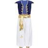 Freebily Aladino Principe Arabo Bambino Gilet Viola Harem Pantaloni Bimbo Vita Alta Sultano Carnevale Costume Halloween Travestimenti per Bambini Vestito Tradizionale Blu reale 8-10 anni