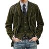 Oanviso Blazer da Uomo Giacca di Velluto Retro Blazer in Velluto a Coste Casual Cappotto con Risvolto Regular Fit Autunno Elegante Giacca da Abito con Button e Tasche B Verde S