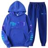 KERLI Tuta Trapstar Uomo Donna, Giacca con Cappuccio E Pantaloni,Felpa con Cappuccio,Set Felpa In Pile Con Cappuccio,2 Pezzi Jogging Sportiva Set Autunno Inverno (Color : Blu, Dimensione : Medium)