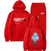 YKZZLDX Tuta Trapstar Uomo, 2 Pezzi Completo Trapstar Stampato Unisex Felpa con Cappuccio in Plie e Pantaloni Trapstar Tuta Jogging Sportiva Set Autunno Inverno Tuta Invernale Uomo Tuta Uomo (blu,2XL)