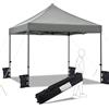 Yaheetech Gazebo 3x3 M Pieghevole Giardino Impermeabile Tendone da Sole Ombreggiante Terrazzo Esterno Richiudibile in Acciaio Robusto Telescopico da 227 a 245 cm con Borsa a Ruote Grigio Chiaro