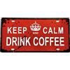 DiiliHiiri Cartello caffè per bar - pub o caffetteria - poster americano vintage - Segnale Keep Calm Coffee Decorazione retrò per cucina - 30 x 15 cm - Avviso - Targa - Poster - (2651-23)