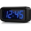 KWANWA Piccola scrivania/Lato del Letto/Digital Wall LED Sveglia con Grande 1.2 '' Time Display LED, Batteria AA Alimentato Solo, può Essere posizionato Ovunque Senza Cavo ingombrante