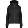 Cmp Woman Jacket Zip Hood Giacca Sci Nera Micro Fantasia Onde Donna