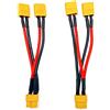 JZK 2pcs XT60 cavo parallelo, connettore batteria XT60, adattatore batteria 1 femmina a 2 maschi per droni RC, splitter Y cavo per elicotteri RC Quadcopter