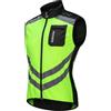 WOSAWE Uomo Ciclismo Abbigliamento Primavera Estate Riflettente Giacca Gilet Antivento Impermeabile Capispalla Sport All'aperto(BL208 Verde L)