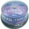 Verbatim DVD+R 8x Double Layer 8,5GB, colore: Argento, confezione da 10