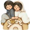 THUN, Bomboniera Matrimonio con Coppia di Sposini in Ceramica Decorata a Mano, Versione Piccola, Linea Bomboniere, 6.7x3.3x6.7 cm h