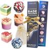 AMARI ® Set regalo di cioccolatini da bagno - 6 cioccolatini da bagno vegani - Set bagno donna confezione regalo - Bath bomb lush - Set relax donna - Set bagnoschiuma regalo donna