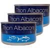 Agidra Set di 3 tonno al naturale Albacore - Scatola 185 g