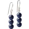 Treasure Bay Orecchini da donna fatti a mano con pietre preziose triple perline e orecchini pendenti in argento sterling - Idee regalo per le donne (Arenaria Blu)