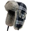 HEYANN Cappello Trapper in Pelliccia Sintetica Aviatore, Nero e Grigio, L/XL Unisex-Adulto