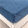 Wotcsil Lenzuolo con Angoli in Flanella 90x200cm Blu Caldo Lenzuolo Inverno Elasticizzati Morbido Adatto per Materassi Fino a 25 cm di Altezza
