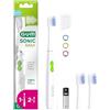 GUM SONIC DAILY Spazzolino elettrico sonico a batteria | Per una pulizia delicata e approfondita | 1x spazzolino da denti, 2x testine di ricambio, 1x batteria AAA (Bianco)