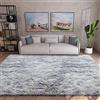 ASIinnsy Tappeto Salotto Moderno Pelo Lungo Shaggy Tappeto Peloso Grigio Morbido Soffice Antiscivolo Tappeti Soggiorno Moderni Grandi Tappeto per Camera da Letto (250 x 300 cm, Bianco Grigio)