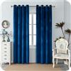 GIRASOLE HOME Coppia Tende Adelaide Morbide Oscuranti Termiche in Velluto 2 Pannelli da 140x280cm con Occhielli, Blu