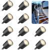SMY Lighting SMY 10 Pezzi Faretti LED Incasso per Terrazze, con Guscio di Protezione, Diametro 32mm, Luce Bianco Caldo, 0.6W DC12V Faretto da Incasso Impermeabile IP67 per Giardino Scale Pavimento