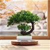 AIBAOBAO Artificiali Pianta Bonsai, Verde Albero Bonsai Artificiale, Pianta Vaso Finto, Plastica Artificiale Bonsai Allevia Fatica Naturale, Decorazione Vegetale Balcone Giardino Ornamenti Ufficio