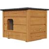 QLS Cuccia per gatti, 57 x 47 cm, per esterni, resistente all'inverno, isolata, in legno, per la sicurezza, colore marrone