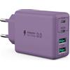 sccvee Caricatore USB C, 40W 4 porte USB C blocco di ricarica rapida Dual Port PD+QC caricatore multiporta tipo C compatibile con iPhone 11/12/13/14/15/Pro Max/XS/XR/8/7/Samsung Telefono/Tablet