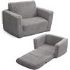 BEJOY Poltroncina Pieghevole per Bambini 2-in-1, Divano Trasformabile in Lettino, Regalo per il Giorno dei Bambini e Compleanni, Grigio