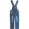 KIDSCOOL SPACE Salopette di jeans per ragazze, tuta di jeans elasticizzati lavati con bavaglini, Deep Blue, 20