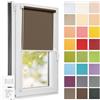 Estika Tende a rullo traslucida per interni - Noce - 35l x 120A cm - Tende a rullo senza forare per finestre e porte, Tenda a rullo