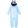 BlueY Pigiama per Bambini, Pigiama Intero per Bambino, Pigiama Lungo per Bambina, Pigiama Intero con Cappuccio 3D Design Bandit Heeler, Taglia 3 Anni, Blu