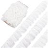 GORGECRAFT 10M 2 Strati Bianco Pieghettato Chiffon Pizzo Bordo 2 Pollici Largo Doppio Strato Arricciato Bordo Bordato Tulle Passamaneria Nastro di Tessuto per La Casa Cucito Fai da Te Artigianato