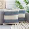 DakTou Federe Confezione da 2 Moderne Decorativi Copricuscini Fodere Biancheria 40x40cm Blu Strisce Cuscino Boho Quadrate Copricuscino Cuscino per Divano Sedia Camera da Letto Cuscini Arredo Soggiorno
