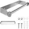 Jognee Portarotolo da cucina senza foratura, montaggio a parete, in acciaio inox, argento, 28 cm