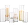Glasseam Portacandele in Vetro per Candele A Colonna, Portacandele Hurricane 6 per Candele Galleggianti Votive di Luce del tè, Grandi Portacandele per La Decorazione della Tavola da Pranzo