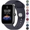 Wanme Cinturino per Amazfit Bip/Bip 3 /Bip 3 Pro Smartwatch, Largo 20 mm Cinturini in Silicone Originale Compatibile con Amazfit Bip S/Bip Lite/Bip U Pro Donna Uomo