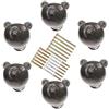 MayGreeny 6 Pomoli in ceramica a forma di orso per armadietti, pomelli per mobili per bambini, pomelli per armadio, maniglie per mobili, Pomelli Cucina con 4 Dimensioni Vite (nero)