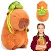 Xinrongda Peluche Capibara - Simpatico e Realistico Giocattolo Morbido, Tartaruga Porta Capibara da 23 cm, Cuscino Regalo per Ragazzi e Ragazze
