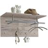 FMD Möbel 441-001E - Appendiabiti da Parete, in truciolato Rivestito in Resina melaminica, Dimensioni 72,0 x 34,5 x 29,3 cm (BHT)