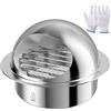 HG Power 150mm Copertura di Ventilazione per Ventilazione dell'aria 304 in Acciaio Inox Rotondo, Presa di Sfiato, Rete Integrata