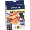 Manley Set di tecniche artistiche con matite colorate, 24 pezzi, ideale per artisti in erba | Cere acquerellabili | Cere Libera la tua creatività