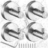 Benaton 4 Pezzi Cucina Bagno Gancio Gancio a extra Carico, Gancio Asciugamani Ganci Appendiabiti da Parete Acciaio Inox Gancio Accappatoio, 304 Ganci Asciugamani In Acciaio Inox, Portata 50 kg, Argento