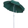 Outsunny Ombrellone da Esterno, Giardino, Terrazza Portatile Φ220cm con Tettuccio Inclinabile in Poliestere Verde Scuro