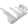 GearWrench 20 pezzi 1/4, 3/8, 1/2 Prolunga per unità, giunto universale e set di adattatori - 81315A-07