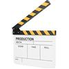 ciciglow Regista Ciak, Acrilico Ciak Regista Film Film Magnete Incorporato Fotografia Azione Clap per Giochi di Ruolo 30x25cm/11.81x9.84inch (Lavagna bianca a strisce gialle (PAV1YWE2))