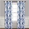 Lush Decor, Coppia di pannelli per tenda oscurante per finestra, con occhielli isolati, motivo uccelli e fiori, colore bianco e blu, 241,3 x 96,5 cm