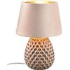 RL LIVE YOUR LIGHT Reality Lampada da tavolo Ariana R51531944, base in ceramica beige, paralume velluto beige/color oro, escl. 1x E27