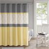 510 DESIGN Tenda da doccia da bagno con stampa 510, ultra morbida e moderna, 72 x 72 cm, Tessuto, Giallo/grigio., 72x72