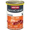 Grancarno animonda GranCarno Junior cibo per cani, alimento umido per cani in crescita, manzo + pollo, 6 x 400 g