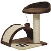 PawHut Albero Tiragraffi per Gatti per Gioco e Relax 36x36x44 cm Marrone|Aosom