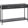 HOMCOM Consolle da Ingresso Stile Industriale in Legno e Acciaio con 2 Cassetti, 120x30x81.5cm, Grigio|Aosom