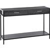 HOMCOM Consolle da Ingresso Stile Industriale in Legno e Acciaio con 2 Cassetti, 120x30x81.5cm, Grigio