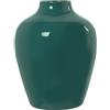 DRW Vaso da tavolo in metallo smaltato in verde 21x21x28 cm